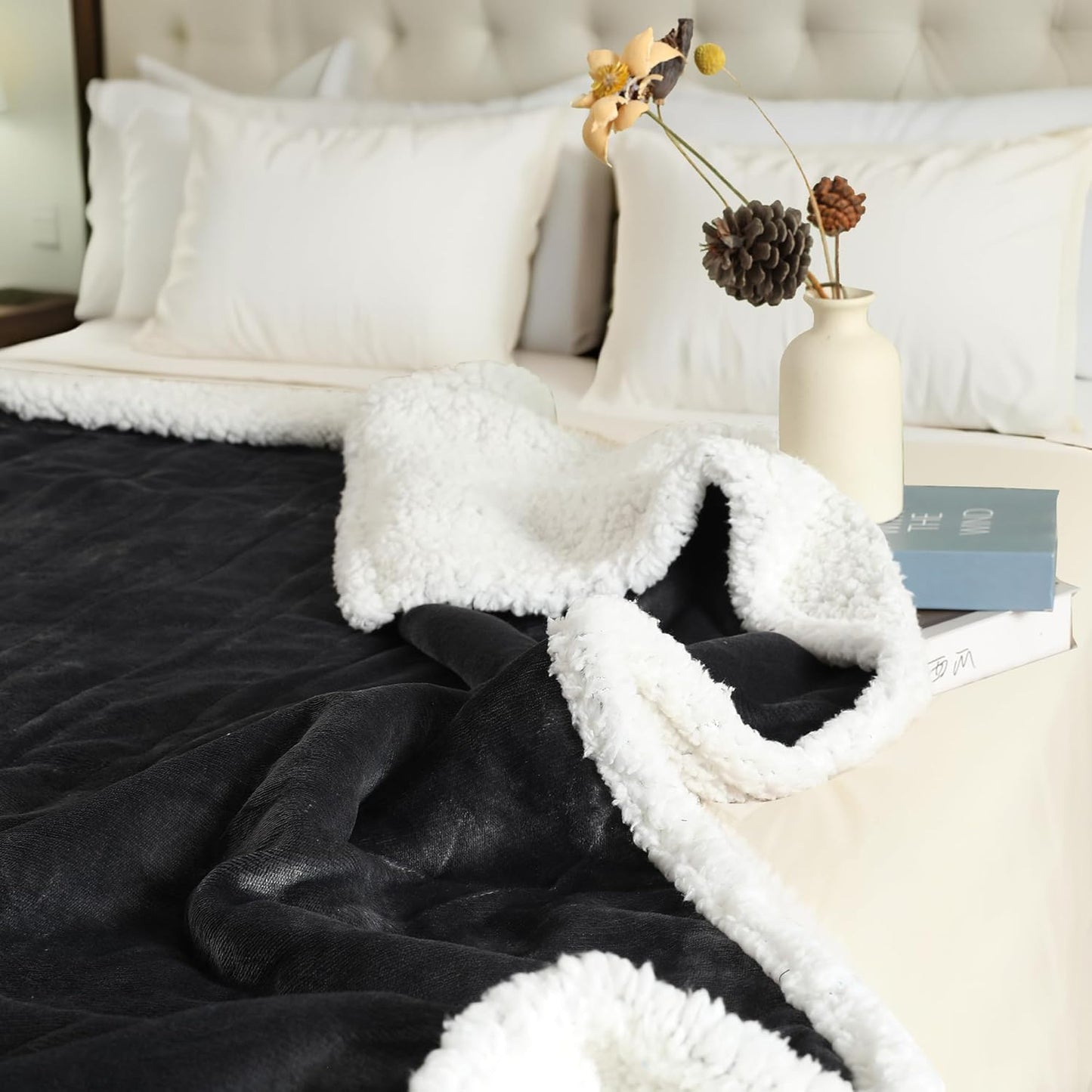 Electric Throw Heated Blanket 50'' x 60''- Soft Plush Flannel Heating Blanket