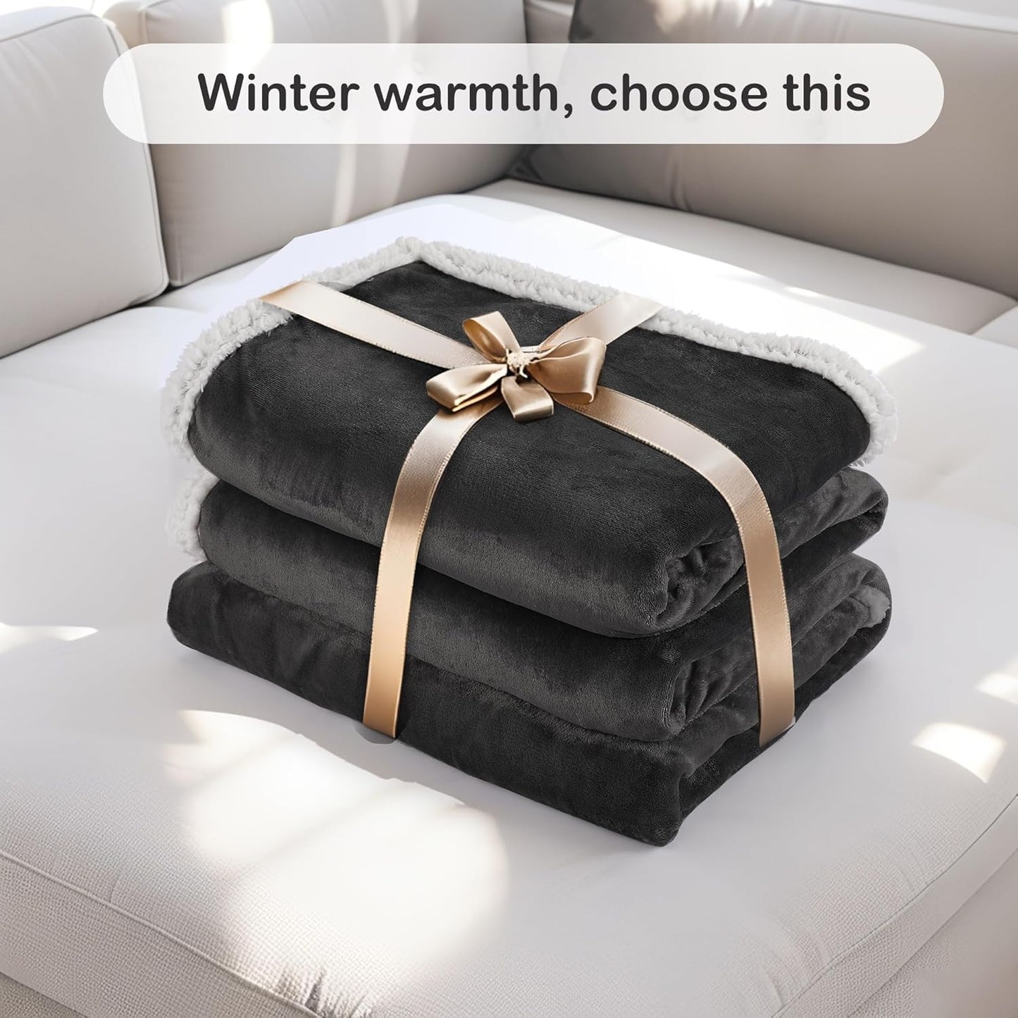 Electric Throw Heated Blanket 50'' x 60''- Soft Plush Flannel Heating Blanket